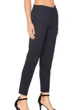 Vince Side Strapping straight leg wool pants navy
